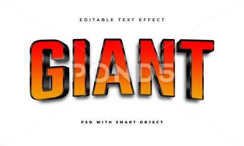 Giant text effect Modello PSD