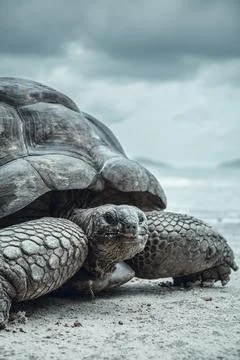 Giant tortoise close up Stock Photos