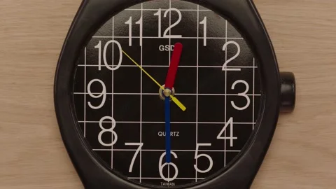 Giant Watch Clock Close Up Studio Top Shot Vídeo Stock 236373317