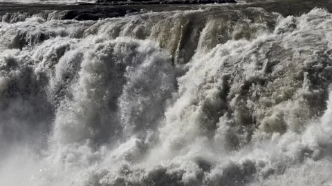 Giant Waterfall on the Yellow River Stock Footage 330510958