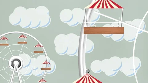 Giant Wheel at a Amusement Park Stock Footage 106538393