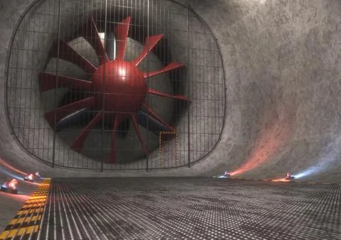 Giant Wind Tunnel Stock Illustration