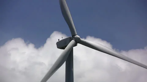 Giant wind turbine (closeup) Stock Footage 24695005