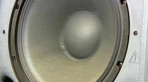 Giant woofer speaker; mid range frequency Stock Footage 10599198