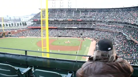 Giants Baseball Spectator Stock Footage 788793