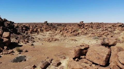 Giant's Play Ground rock formation in Southern Namibia  Keetmanshoop Stock Footage 103553742