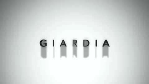 Giardia 3D title animation matte black text on a white background Stock Footage 300717519