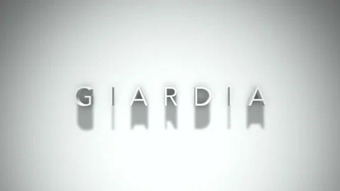 Giardia 3D title animation with shadows on a white background Stock Footage 296517075