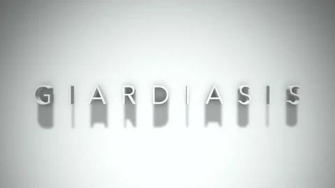 Giardiasis 3D title animation with shadows on a white background Stock Footage 296517076