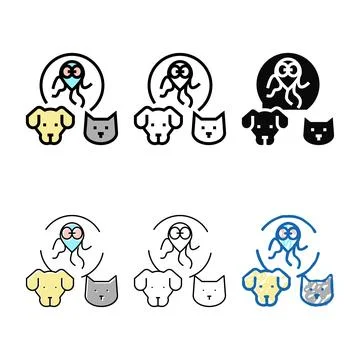 Giardiasis pet disease forms color icon vector Stock Illustration