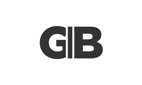 GIB logo design template with strong and modern bold text. Initial based ve.. Stock Illustration