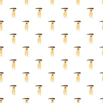 Gibbon monkey hanging from tree seamless pattern Stock Illustration