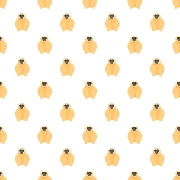 Gibbon monkey pattern creating seamless animal wallpaper background イラスト素材