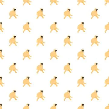 Gibbon walking pattern in a seamless repeating design 스톡 일러스트