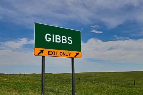 GIBBS US Highway Exit Only Sign Stock Photos