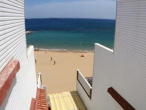 Gibraltar beach Stock Photos
