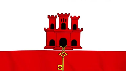 Gibraltar cloth flag animation background Stock Footage 330787153