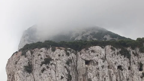 Gibraltar, clouds on the rock Video stock 79510655