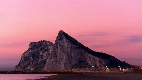 Gibraltar from the east at dawn Stock Footage 157382887