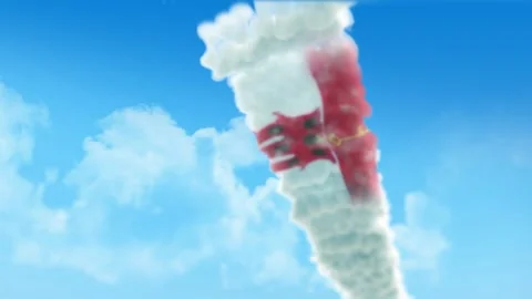 Gibraltar Flag 3D Render Animation Created with Colored Smoke Trails by Airc Video stock 332307027