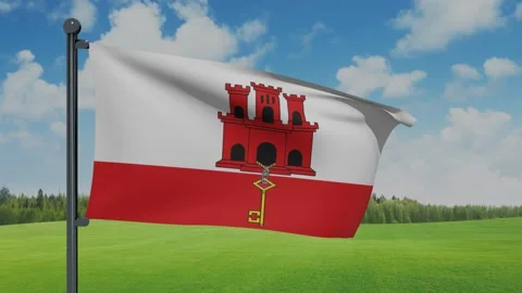 Gibraltar Flag Stock Footage 152708861