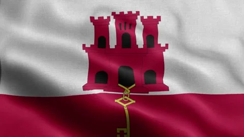 Gibraltar flag Front Stock Footage 318665491