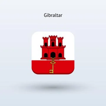 Gibraltar flag icon Stock-Illustration