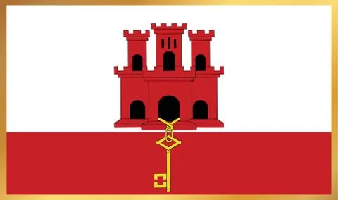Gibraltar Flag Illustration Stock Illustration