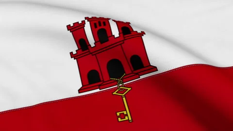 Gibraltar Flag Loop Stock Footage 241144577
