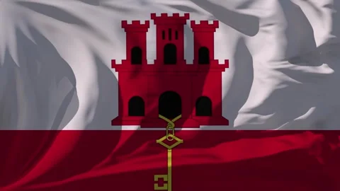 Gibraltar Flag Loop Stock Footage 295721171