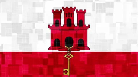 Gibraltar flag wallpaper technology background aimation Stock Footage 262770409