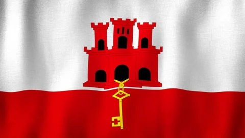 Gibraltar flag waving in the wind Stock-Footage 102487036