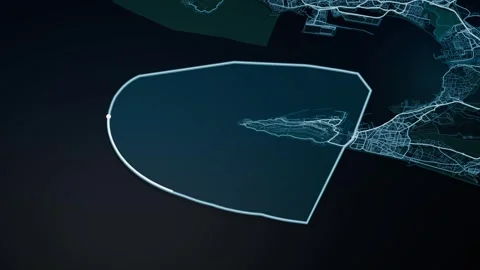 Gibraltar Glowing Digital Map Animation 4K Stock-Footage 338131468