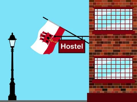 Gibraltar Hostels Vector Illustration Stock Illustration