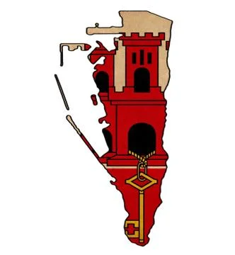 Gibraltar map on gibraltar flag drawing ,grunge and retro flag series Stock Illustration