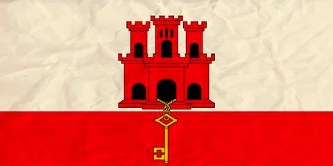 Gibraltar paper flag Stock Illustration
