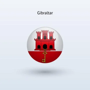 Gibraltar round flag. Vector illustration. Stock Illustration