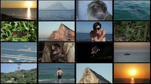 Gibraltar Shots Collage 库存影片 38552457