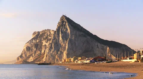 Gibraltar at sunrise Stock Footage 24950673