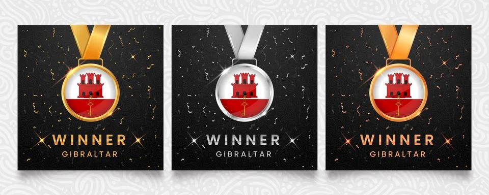 Gibraltar Waving Flag 3D Vector Illustration, British Overseas Territory Sy.. Illustrazione stock