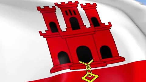 Gibraltar Waving Flag Background Loop Stock Footage 317848212