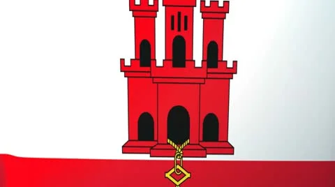 Gibraltar Waving Flag Stock Footage 10761917