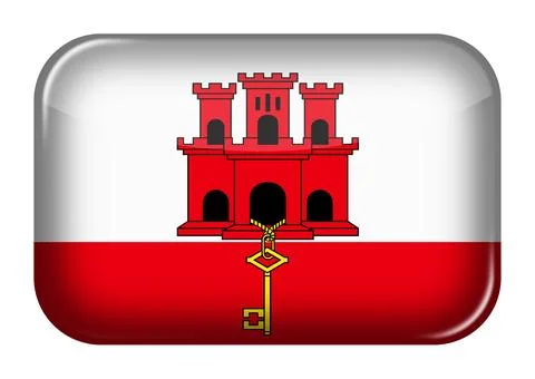 Gibraltar web icon rectangle button Stock Illustration