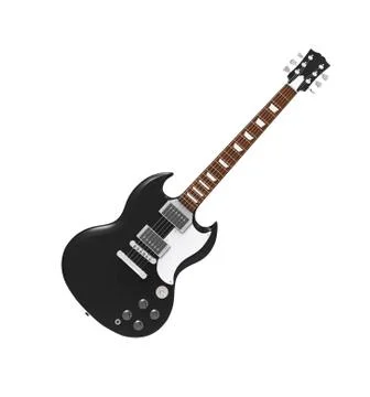 Gibson Solid Black Stock Illustration