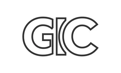 GIC logo design template with strong and modern bold text. Initial based ve.. 库存插图