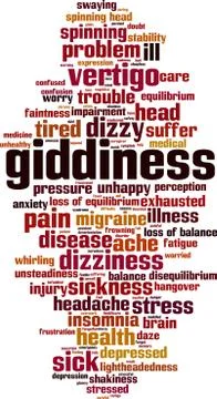 Giddiness word cloud Stock Illustration