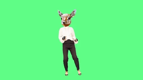 Gif animation art Cute goat dancing in vintage style Stock Footage