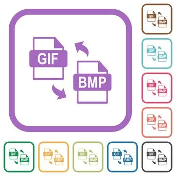 GIF BMP file conversion simple icons Stock Illustration