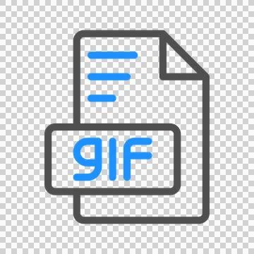 Gif colored outline icon for document files. Stockillustratie