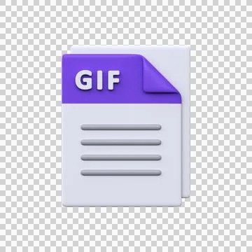 GIF file, format, 3D icon. Stock Illustration